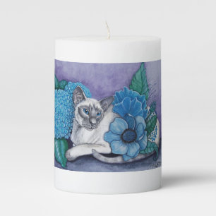 Blue Point Siamese Cat Pillar Candle