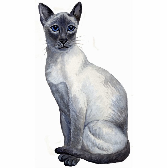 Blue point siamese cat sculpture (Front)