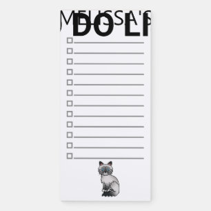 Blue Point Tabby Birman Cat To Do List & Name Magnetic Notepad