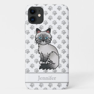 Blue Point Tabby Birman / Ragdoll Cat & Name iPhone 11 Case
