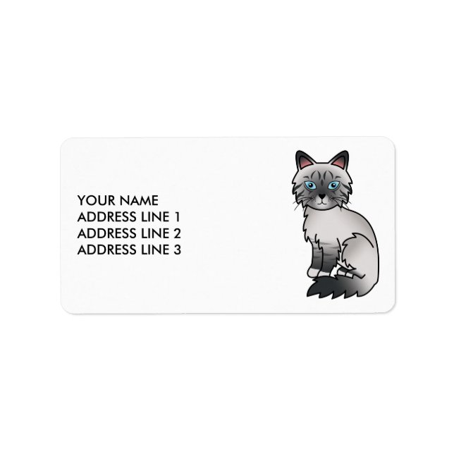 Blue Point Tabby Birman / Ragdoll & Custom Text Label (Front)
