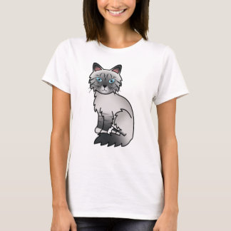 Blue Point Tabby Birman / Ragdoll Cute Cartoon Cat T-Shirt