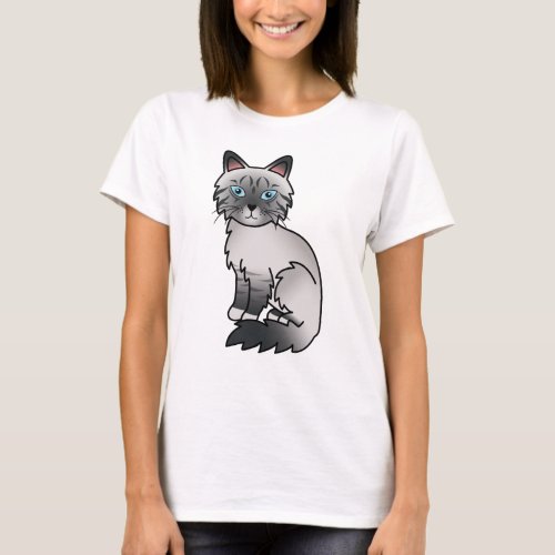 Blue Point Tabby Birman  Ragdoll Cute Cartoon Cat T_Shirt