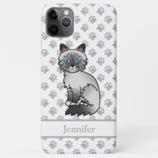 Blue Point Tabby Birman / Ragdoll Cute Cat & Name iPhone 11 Pro Max Case
