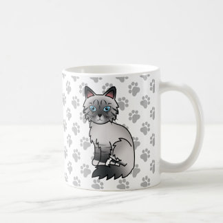 Blue Point Tabby Birman / Ragdoll Cute Cat &amp; Paws Coffee Mug