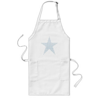 Blue pointillism star painting aprons