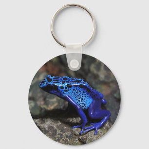 Blue Poison Dart Frog, Bright Blue Frog Keychain
