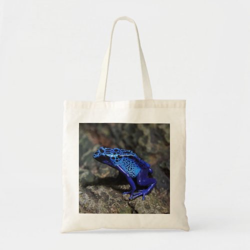 Blue Poison Dart Frog Bright Blue Frog Tote Bag