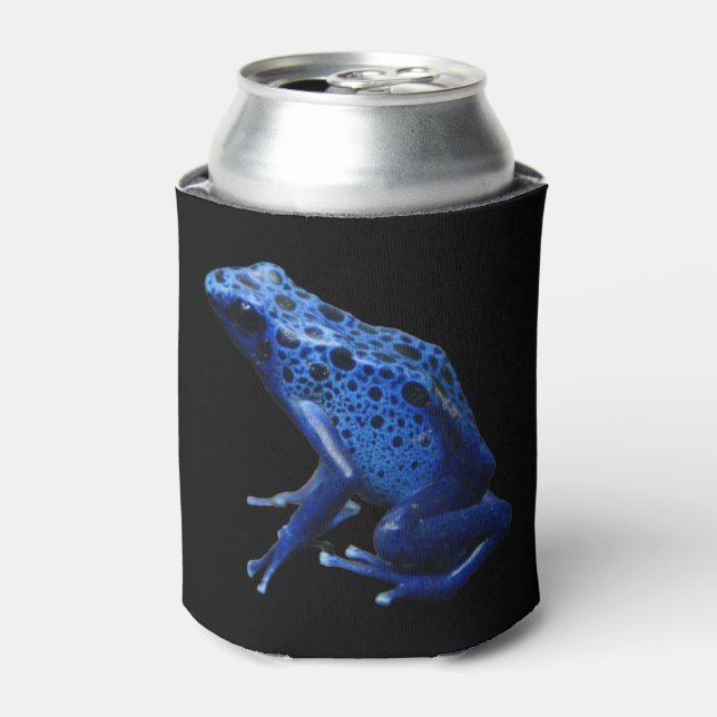 Blue Poison Dart Frog Can Cooler (Can Front)