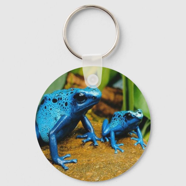 BLUE POISON DART FROG KEYCHAIN KEYRING (Front)