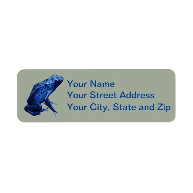Blue Poison Dart Frog Label (Front)