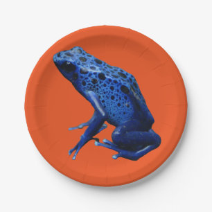 Blue Poison Dart Frog Paper Plates