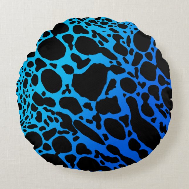 Blue Poison Dart Frog Round Pillow (Front)