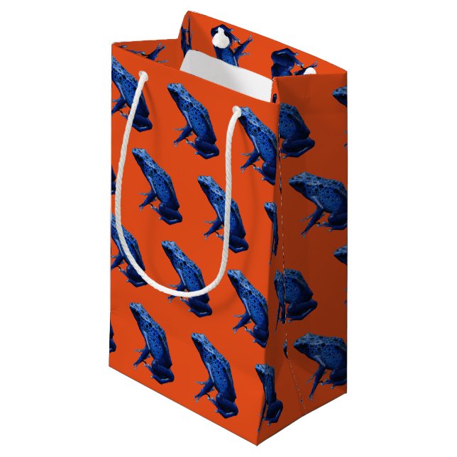 Blue Poison Dart Frog Small Gift Bag (Front Angled)
