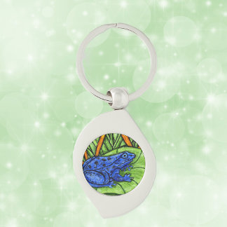 Blue Poison Vibrant Frog Keychain