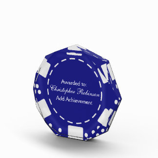 Blue Poker Chip Acrylic Award