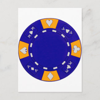 Blue Poker Chip Postcard