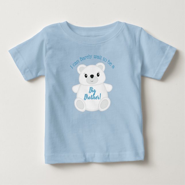 Blue Polar Bear Baby Shower Baby T-Shirt (Front)