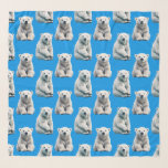 Blue Polar Bear Pattern Design  Scarf<br><div class="desc">White Polar Bear on Blue Background Seamless Repeat Pattern Design</div>