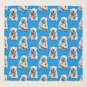 Blue Polar Bear Pattern Design  Scarf