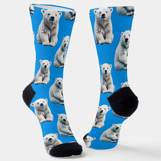 Blue Polar Bear Pattern Design  Socks (Creator Uploaded)