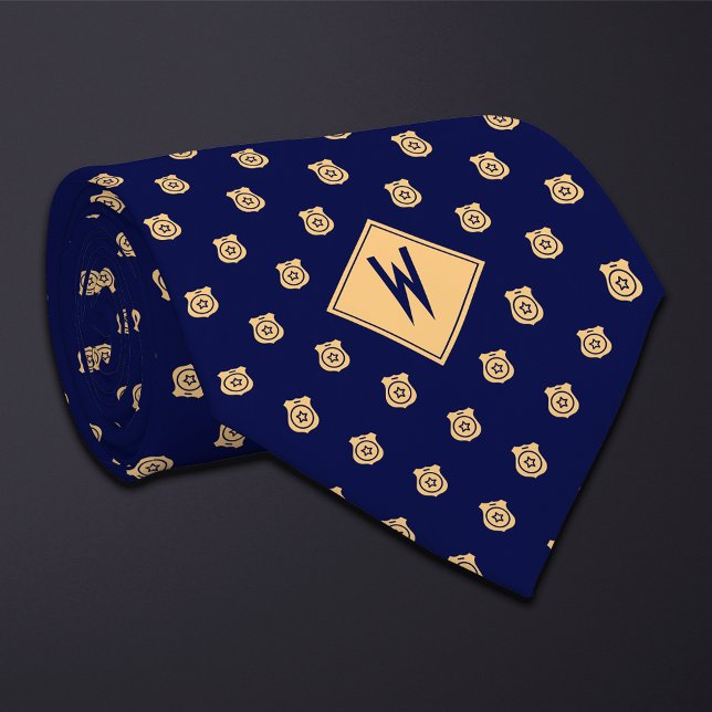 Blue Police Badge Pattern Neck Tie (Creator Uploaded)