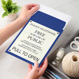 Blue Police Public Call Box - Explanations 1 Envelope Mailers