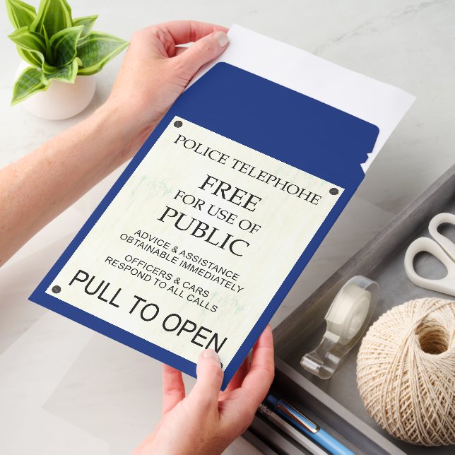 Blue Police Public Call Box - Explanations 1 Envelope Mailers (Desk)