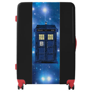Blue Police Public Call Box - UK Time Travel 1 Luggage