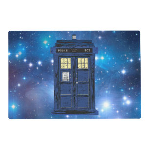 Blue Police Public Call Box - UK Time Travel 1 Placemat