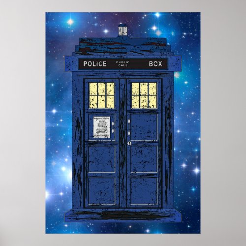 Blue Police Public Call Box _ UK Time Travel 1 Poster