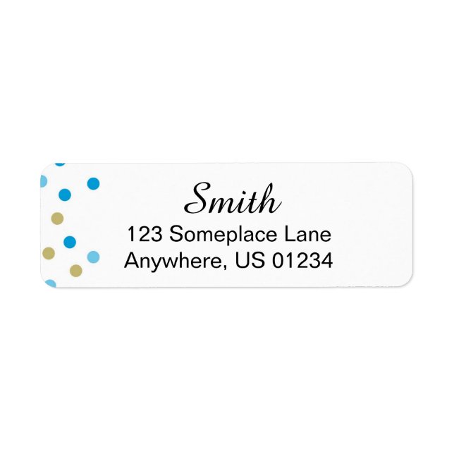 Blue Polka Dot Address Lables Label (Front)