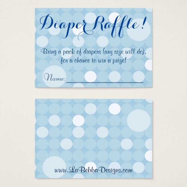 Blue Polka Dot Baby Shower Diaper Raffle Tickets