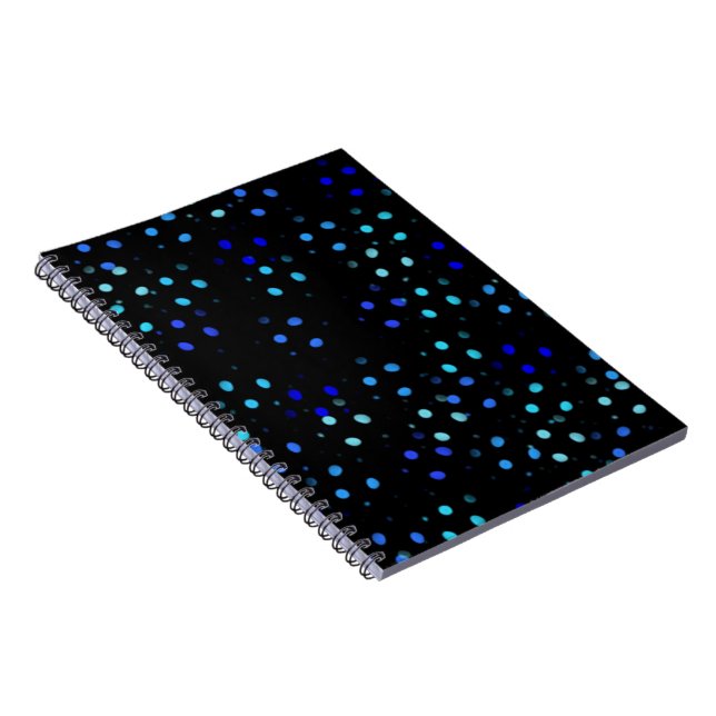 blue polka dot black galaxy Space Colorful Pattern Notebook (Right Side)