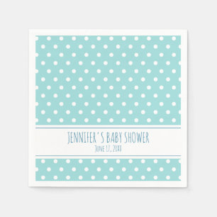Blue Polka Dot Boy Baby Shower Napkins