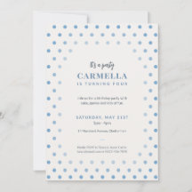 Blue Polka Dot Children's Birthday Invitation