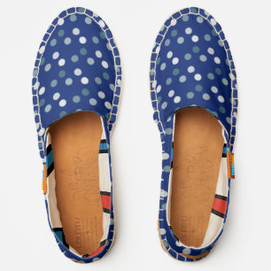 Blue Polka Dot Designed Canvas Casual Shoe