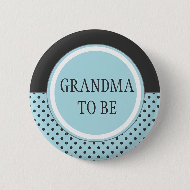 Blue Polka Dot - "Grandma to Be" Pin (Front)