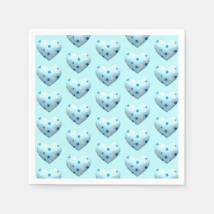 Blue Polka Dot Heart Valentine’s Day Baby Boy Napkins