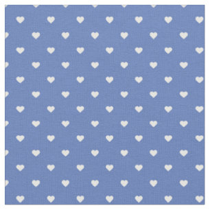Blue Polka Dot Hearts Fabric