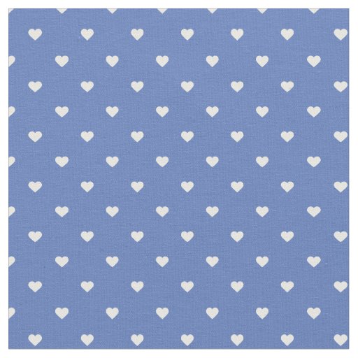 Blue Polka Dot Hearts Fabric