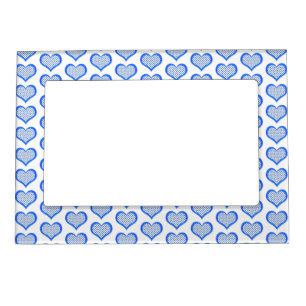 Blue Polka Dot Hearts Magnetic Picture Frame