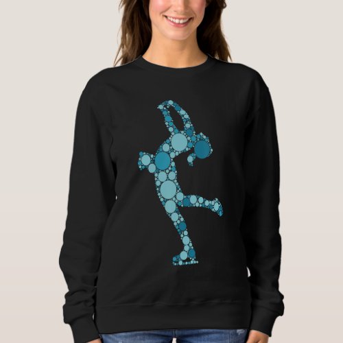 Blue Polka Dot Ice Figure Skater Girl Internationa Sweatshirt
