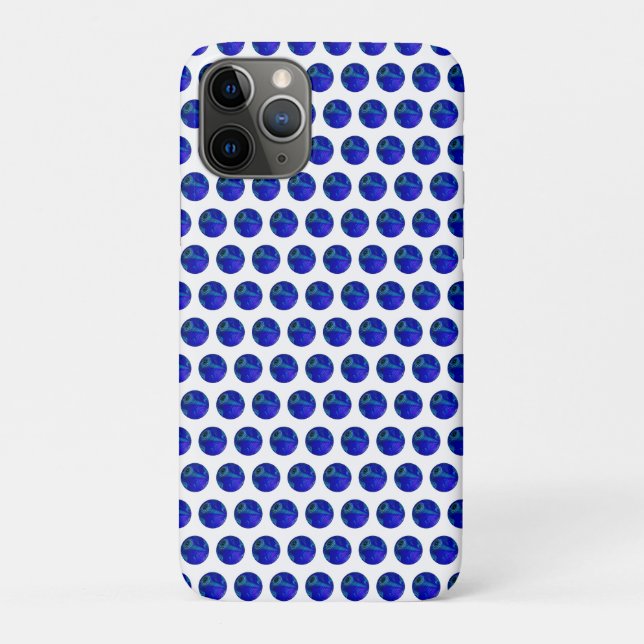 Blue Polka Dot Lawn Bowls,  Case-Mate iPhone Case (Back)