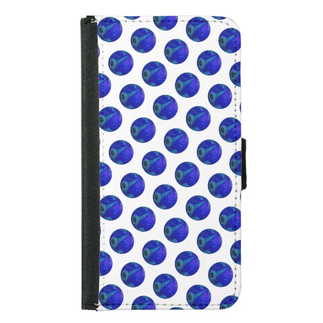 Blue Polka Dot Lawn Bowls,  Samsung Galaxy Wallet Case (Front)