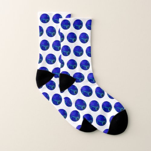 Blue Polka Dot Lawn Bowls Socks