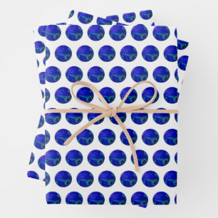 Blue Polka Dot Lawn Bowls,  Wrapping Paper Sheets