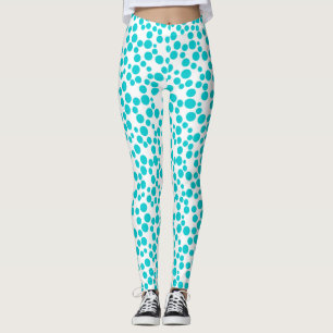 Blue polka dot leggings