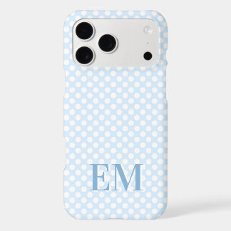 Blue Polka Dot Modern Brand Monogram iPhone 17 Pro Max Case
