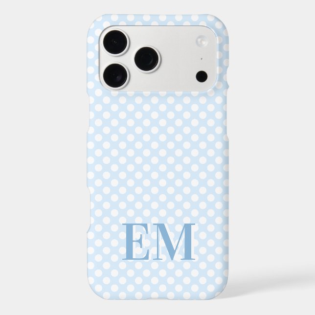 Blue Polka Dot Modern Brand Monogram   iPhone Case (Back)
